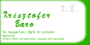krisztofer baro business card