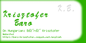 krisztofer baro business card